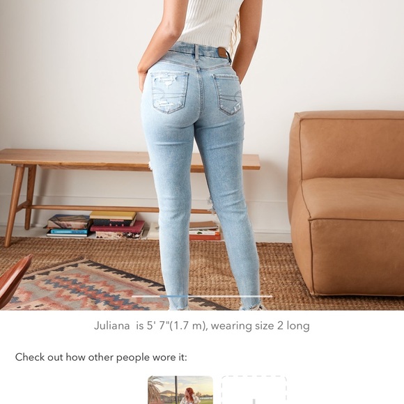 American Eagle Next level Ripped Curvy Stretch Jeggings - Picture 2 of 4